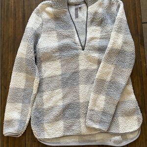 Elegant Gray and Cream Women's Turtleneck Sweater